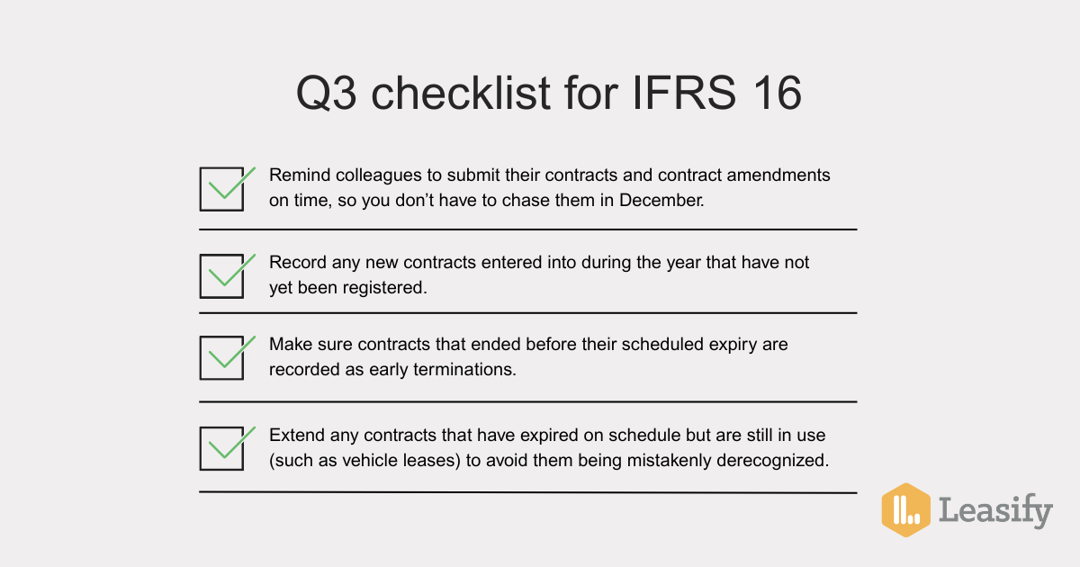 That’s why Q3 is the perfect cleanup month for IFRS 16